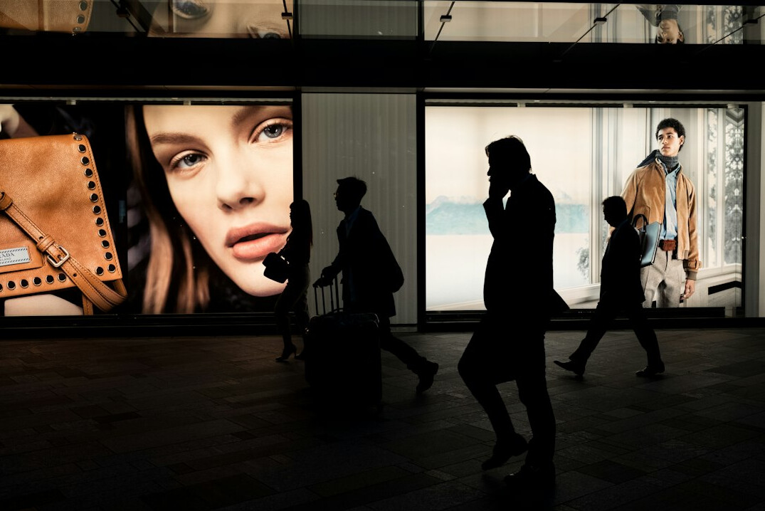 Modern retail store interior with shoppers